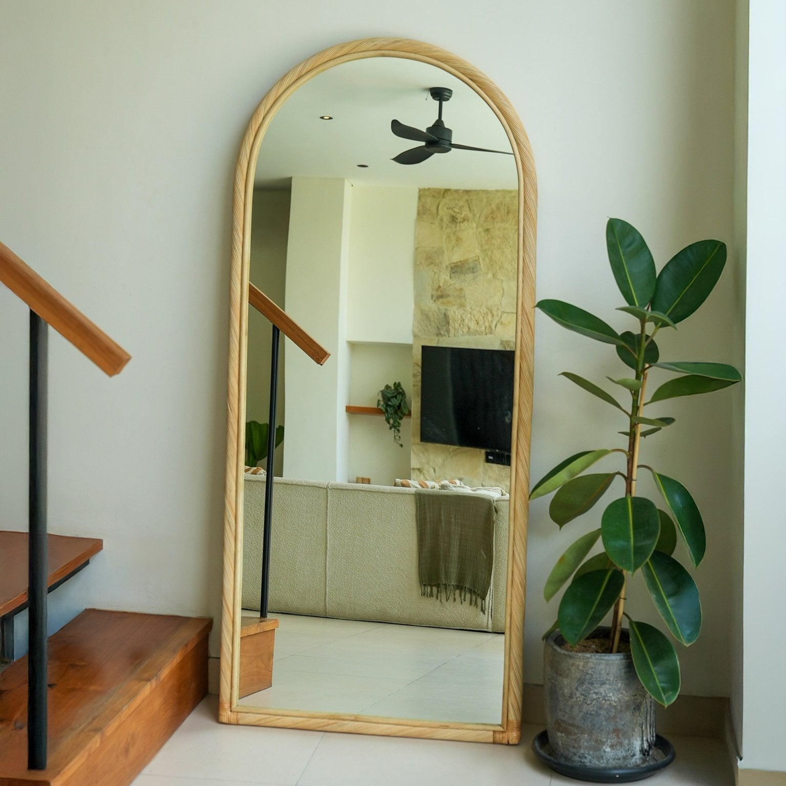 Citra Rattan Full Length Mirror