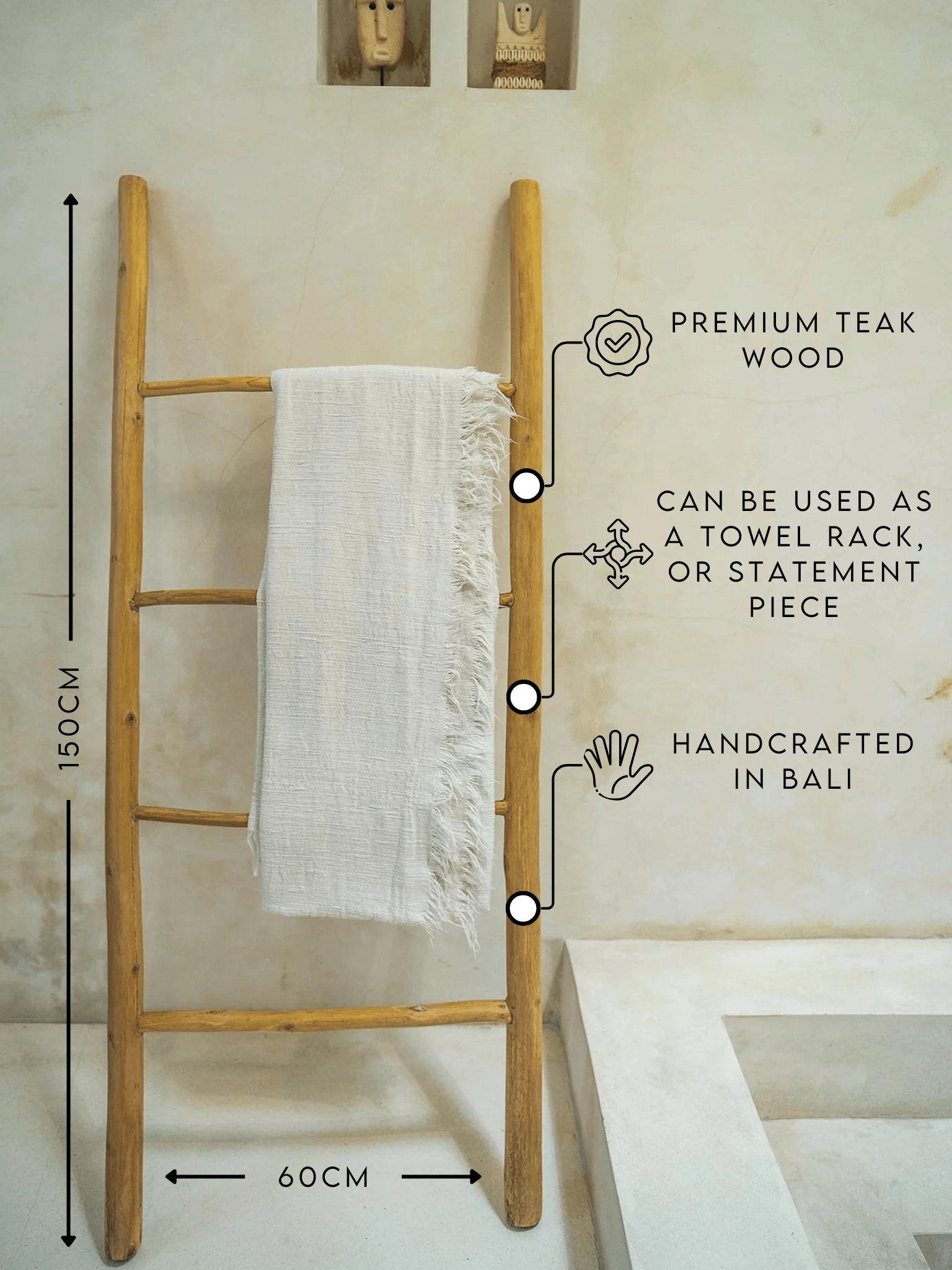Mandi Towel Ladder Rack - The Bali Concept
