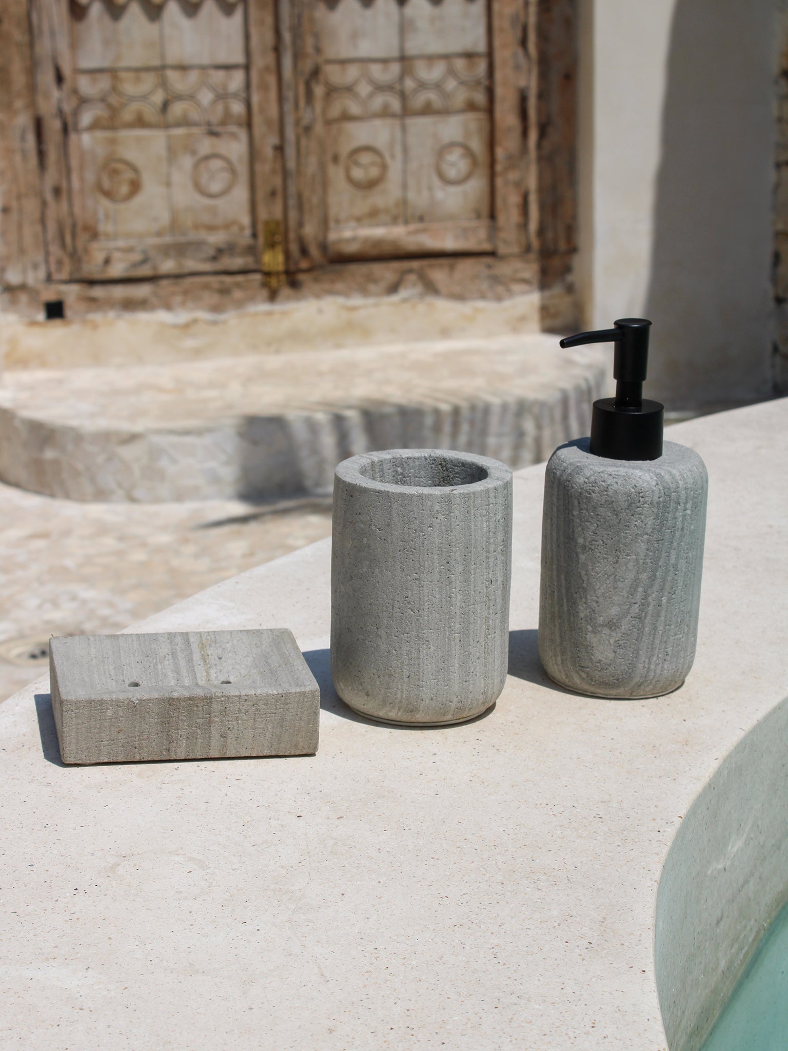 Watu Bathroom Accessories Set - The Bali Concept